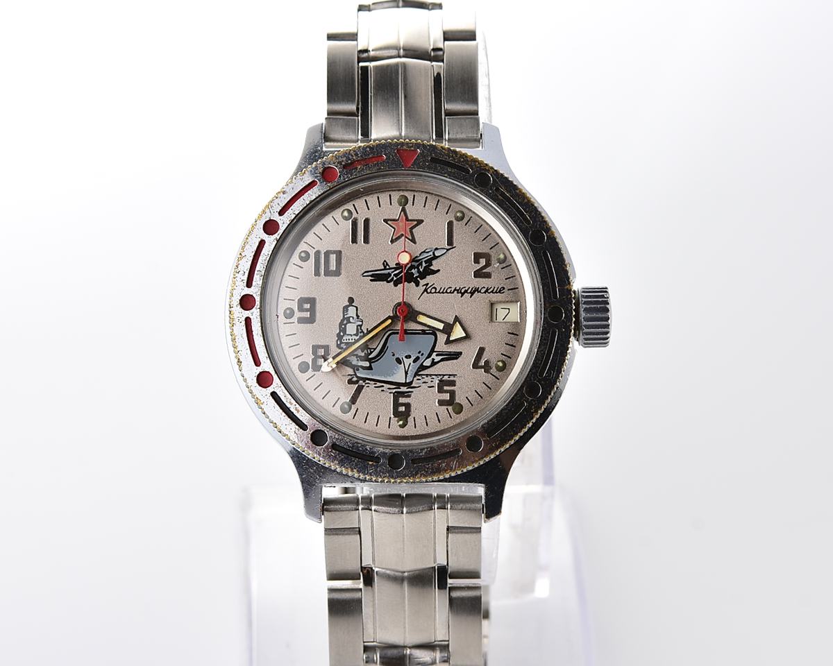 Vostok Amphibia with self-winding mechanical movement feat. Admiral Kuznetsov aircraft carrier