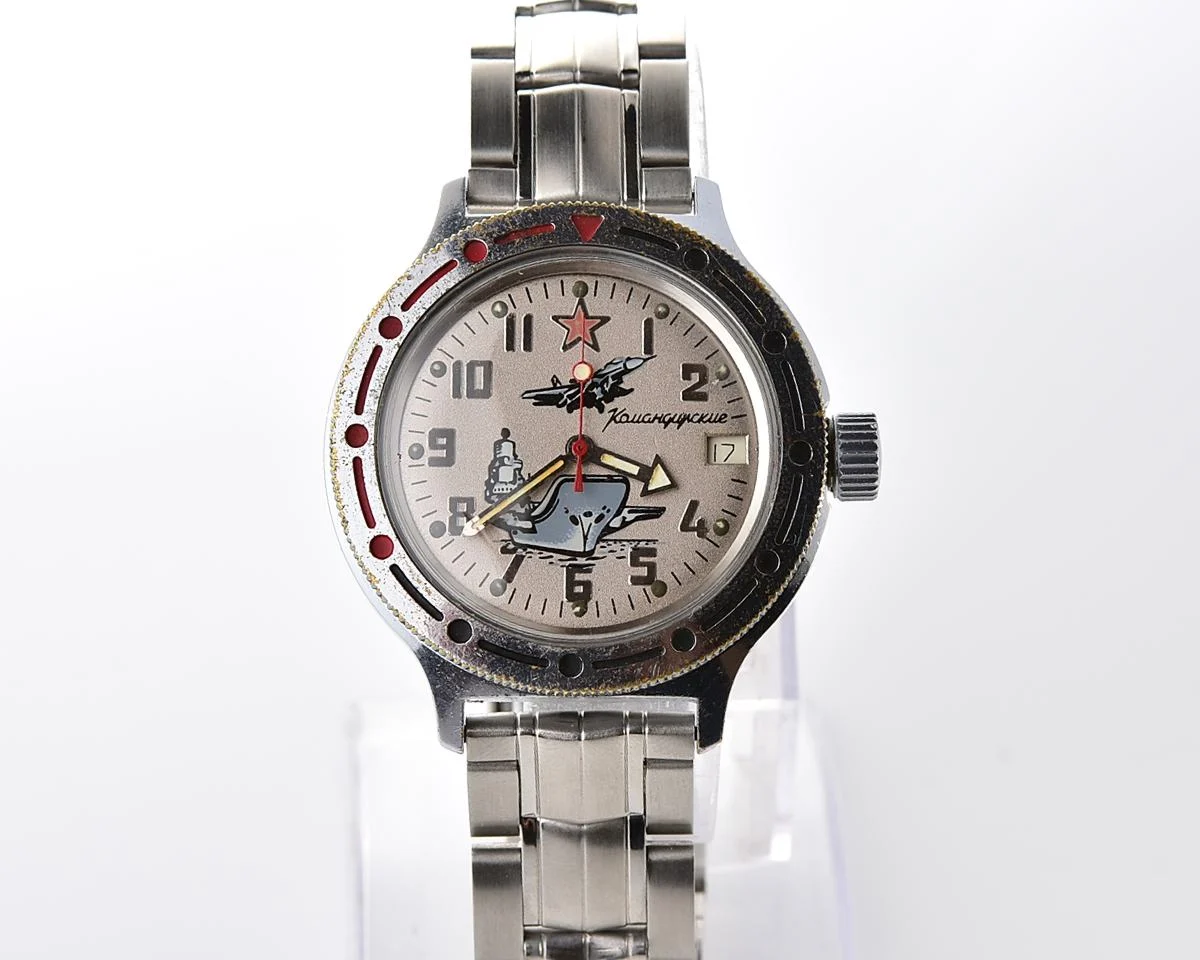 Vostok Amphibia with self-winding mechanical movement feat. Admiral Kuznetsov aircraft carrier
