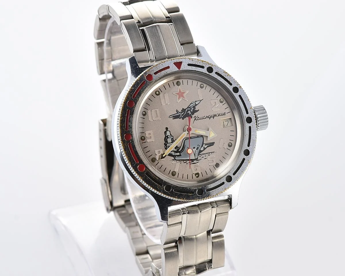 Vostok Amphibia with self-winding mechanical movement feat. Admiral Kuznetsov aircraft carrier