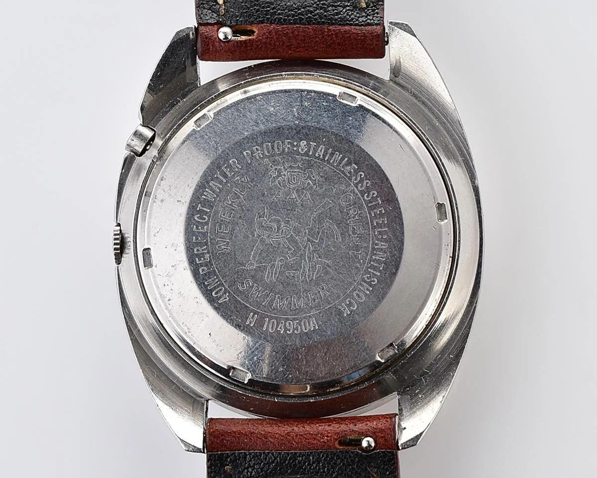 Vintage Orient Weekly Auto AAA Swimmer – Charcoal Sunburst Day-Date Automatic from the 1960s
