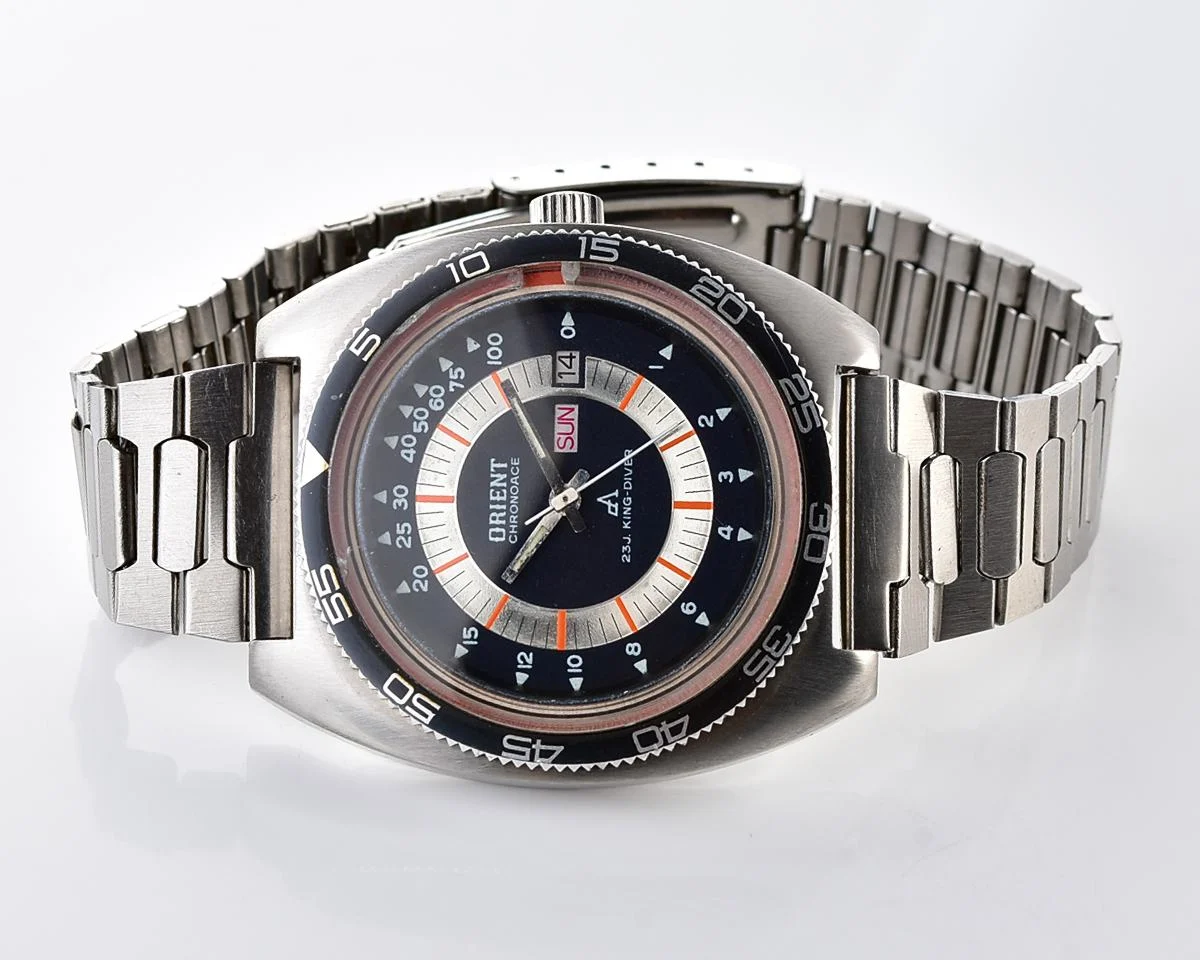Vintage Orient Chronoace King-Diver "Depth Gauge" – Blue Dial Day-Date Flagship Automatic from the 1970s