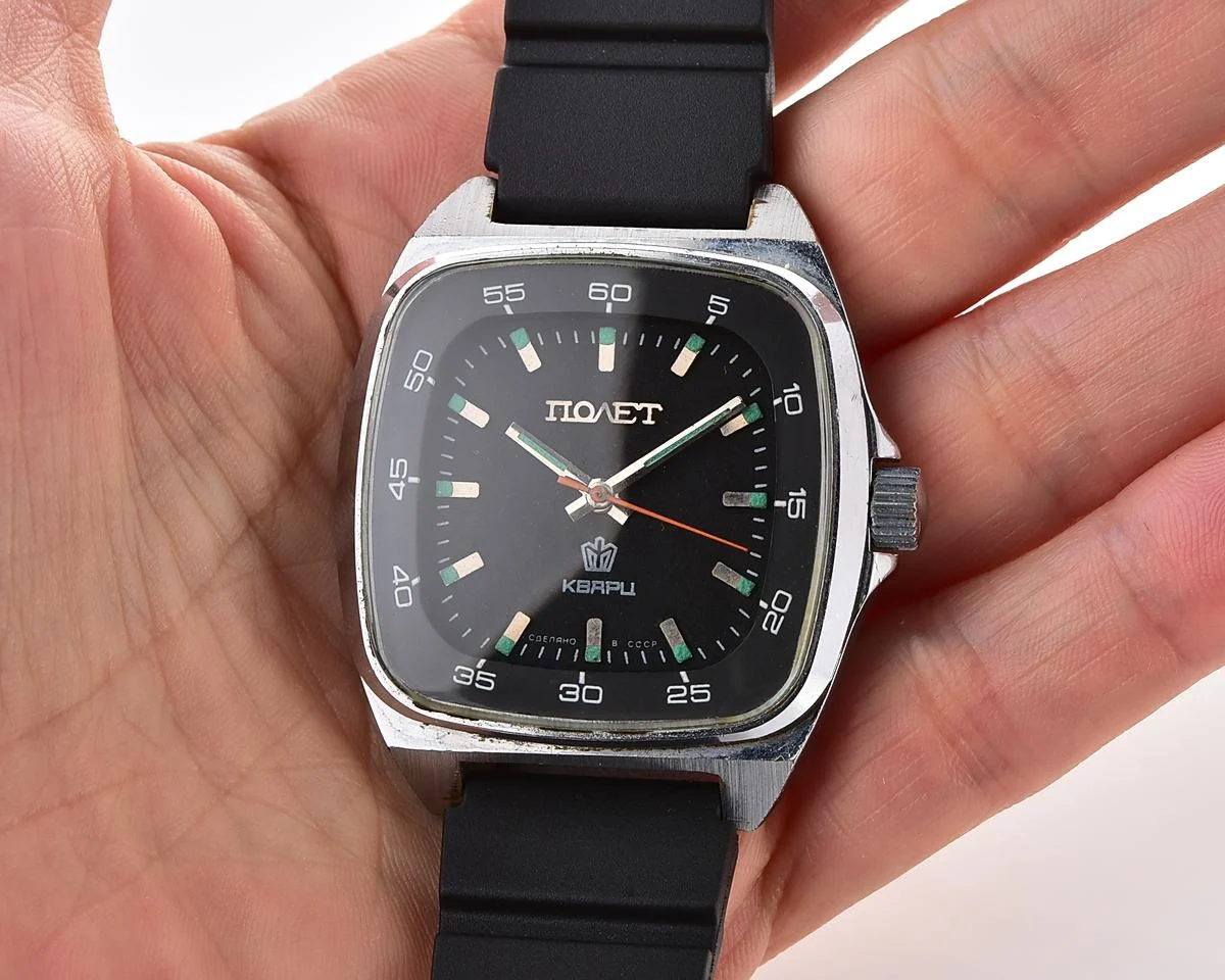Large soviet POLJOT watch with quartz movement