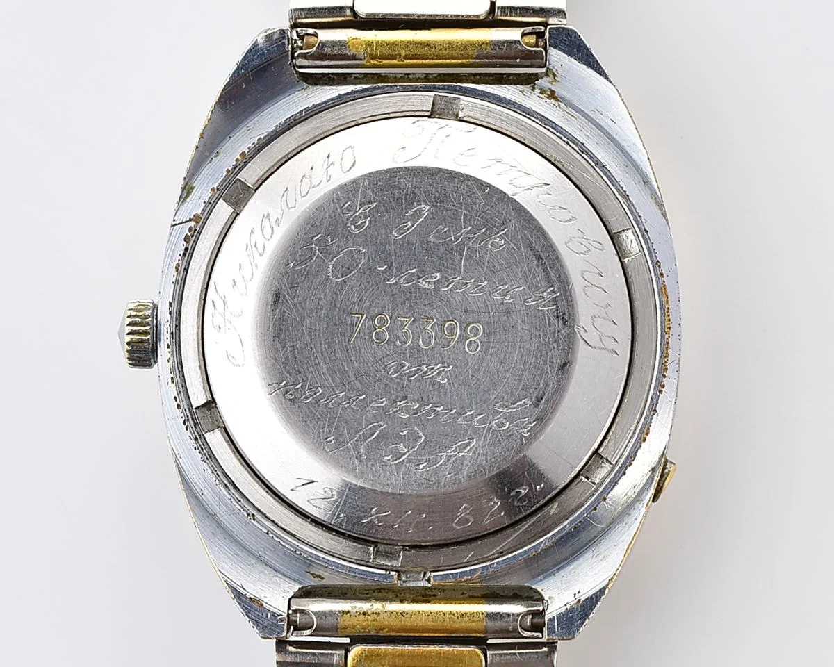 Vintage soviet mechanical Poljot with automatic self winding movement - uncommon version