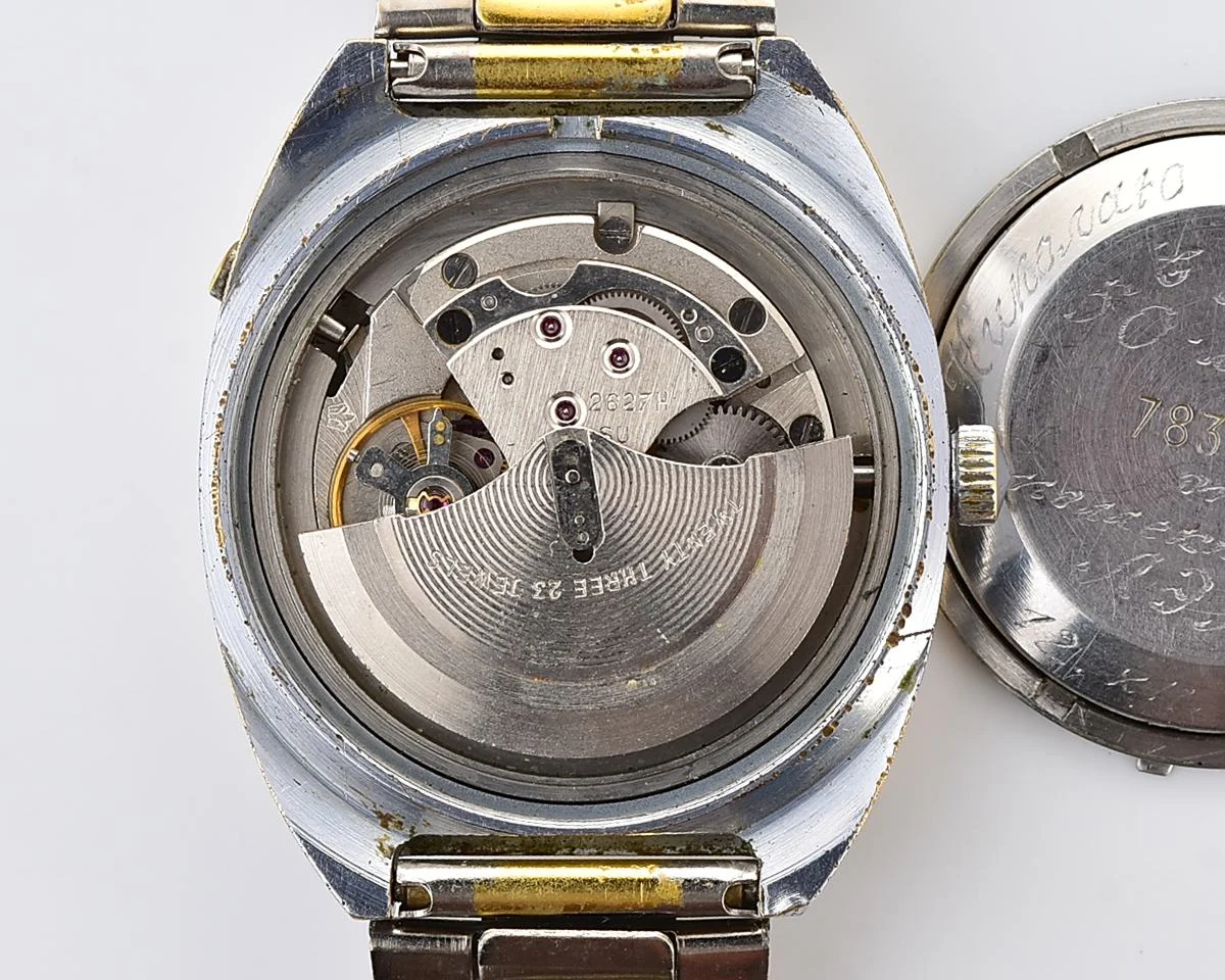 Vintage soviet mechanical Poljot with automatic self winding movement - uncommon version