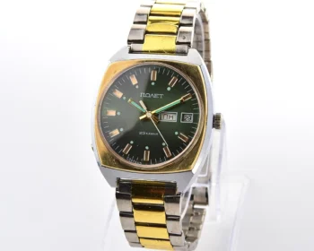 Vintage soviet mechanical Poljot with automatic self winding movement - uncommon version