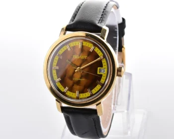 Vintage Soviet gold-plated "Poljot" mechanical watch with automatic self-winding movement