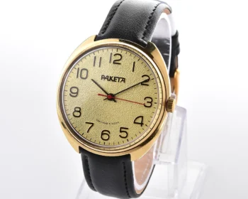 Soviet Raketa Vintage Gold-Plated Mechanical Watch