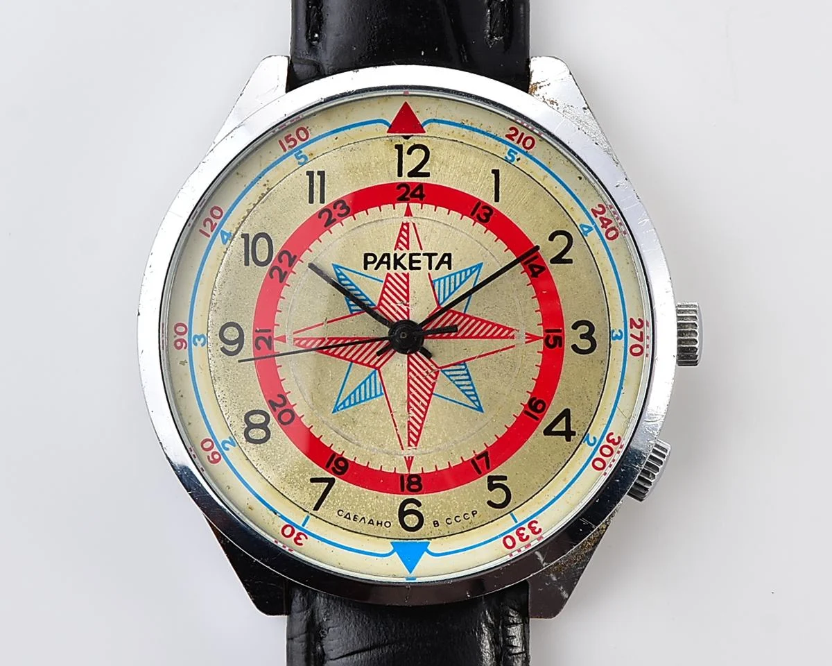 Soviet mechanical Raketa Compass Rose mechanical wristwatch