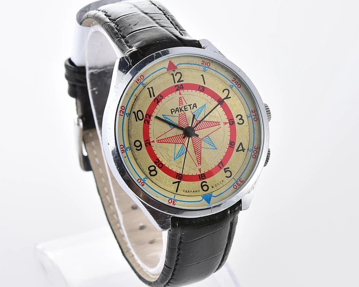 Soviet mechanical Raketa Compass Rose mechanical wristwatch