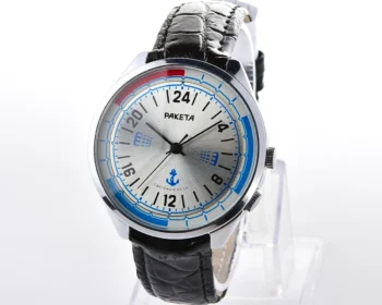 Excellent soviet Raketa wristwatch with 24 hours 2623.H mechanical movement