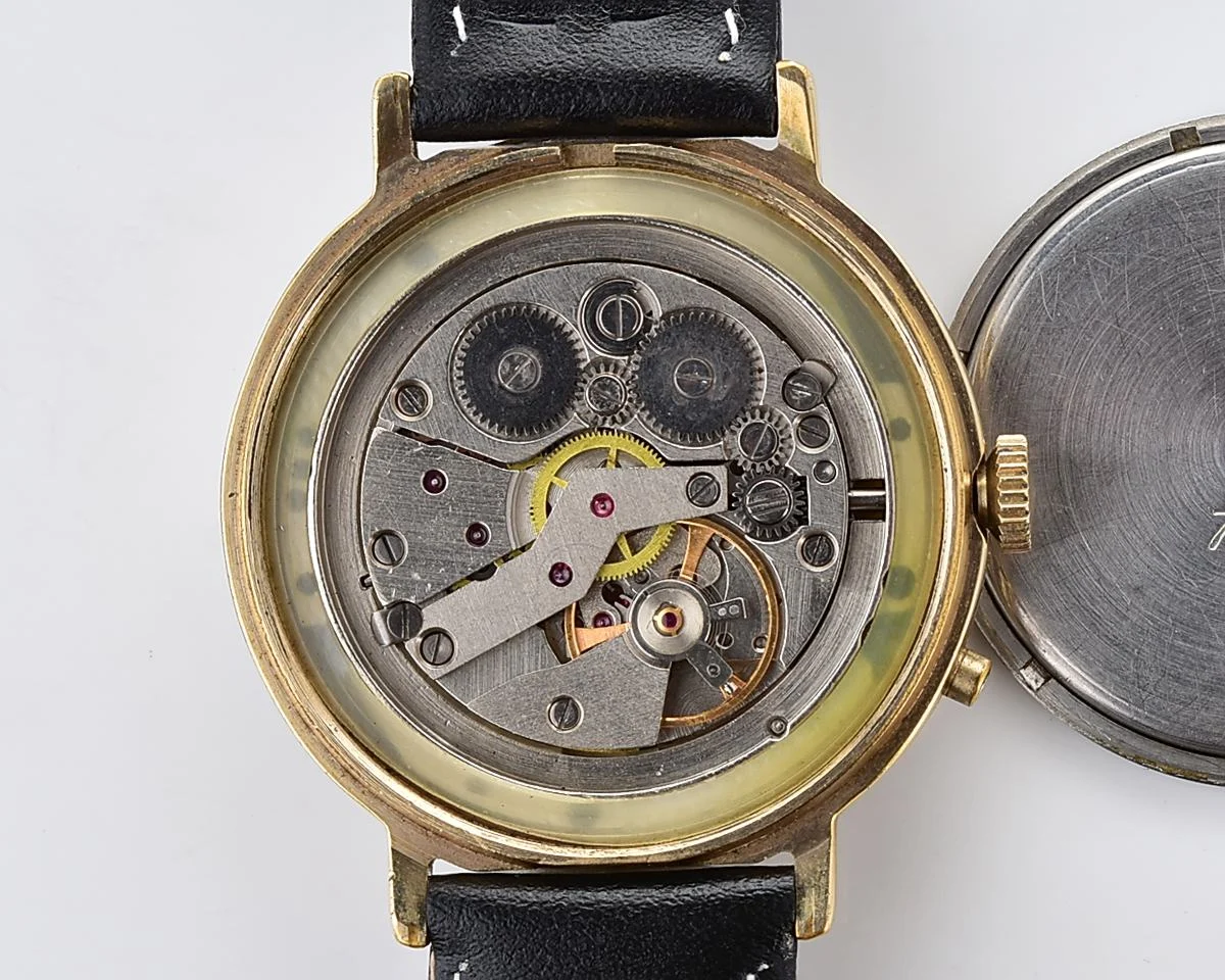 Soviet Slava gold plated mechanical wristwatch with Zodiak signs on the dial