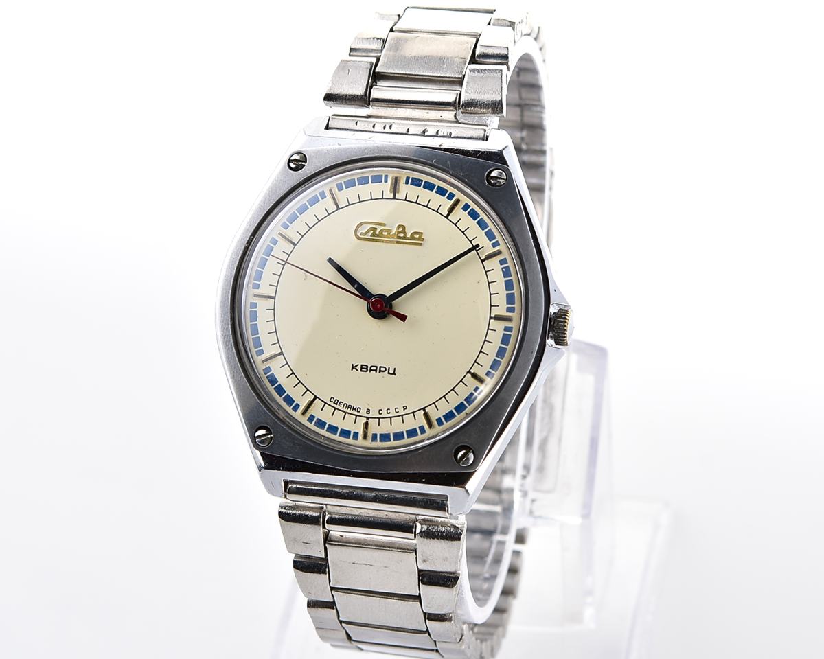 Soviet automatic SLAVA watch with quartz movement