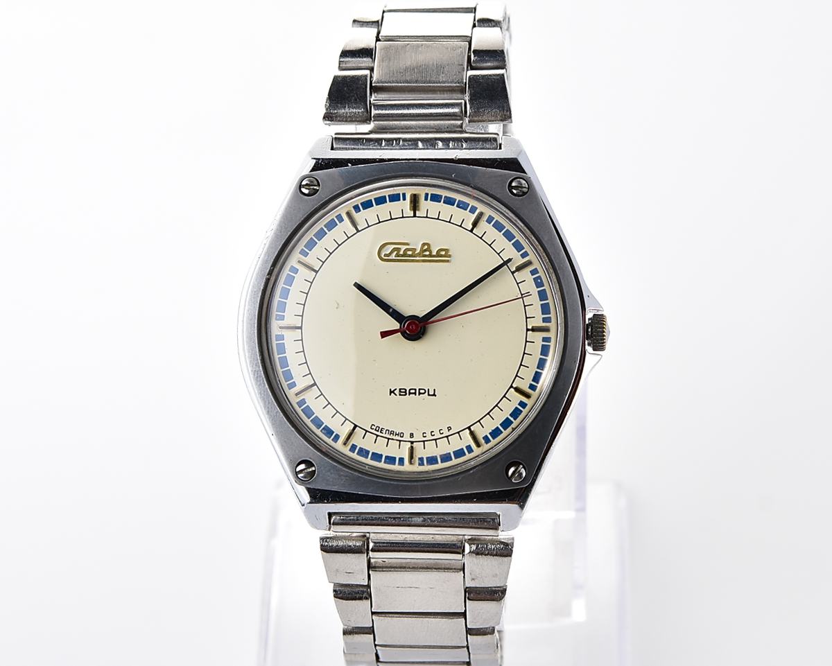 Soviet automatic SLAVA watch with quartz movement