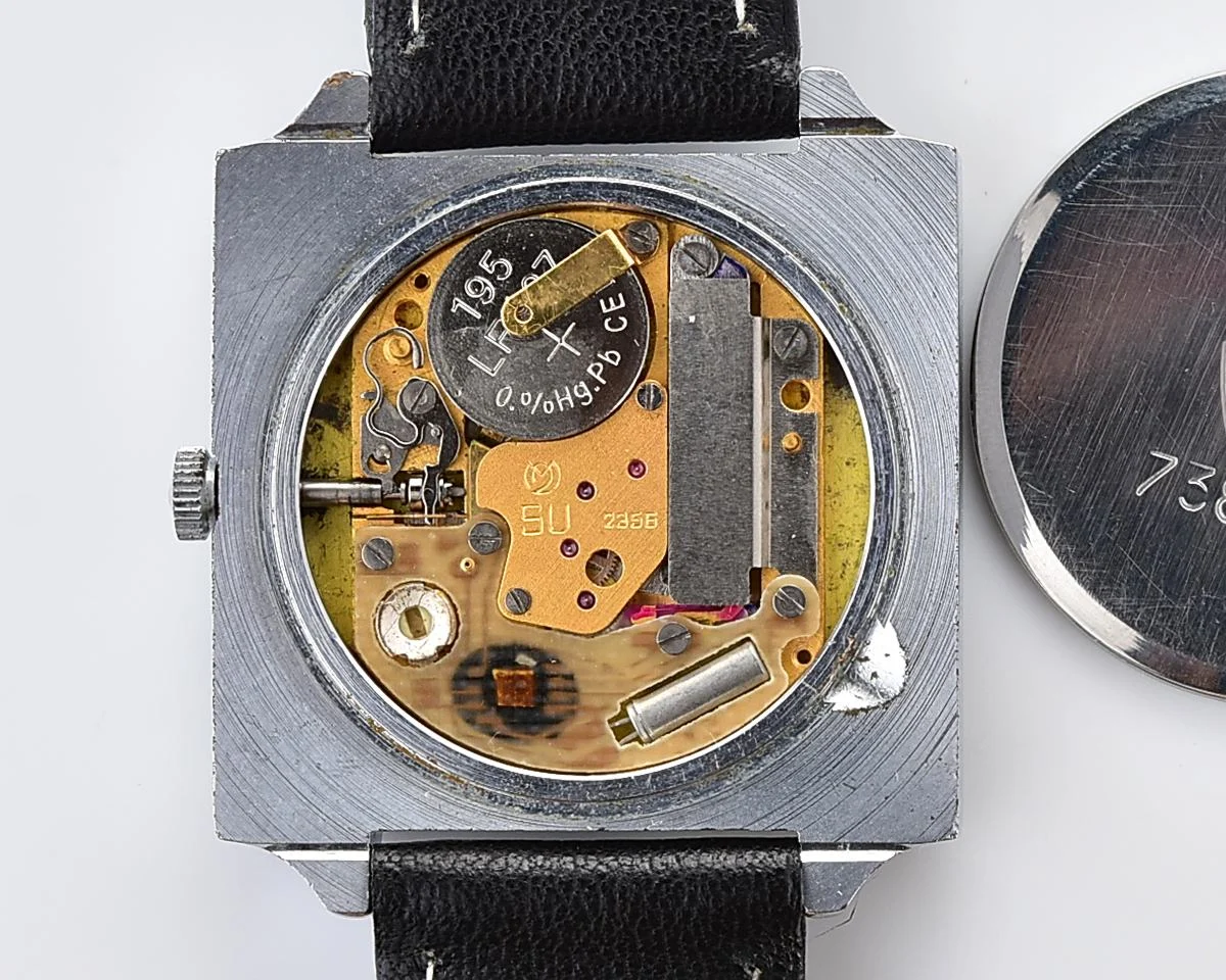 Soviet Slava with quartz movement in unusual square body