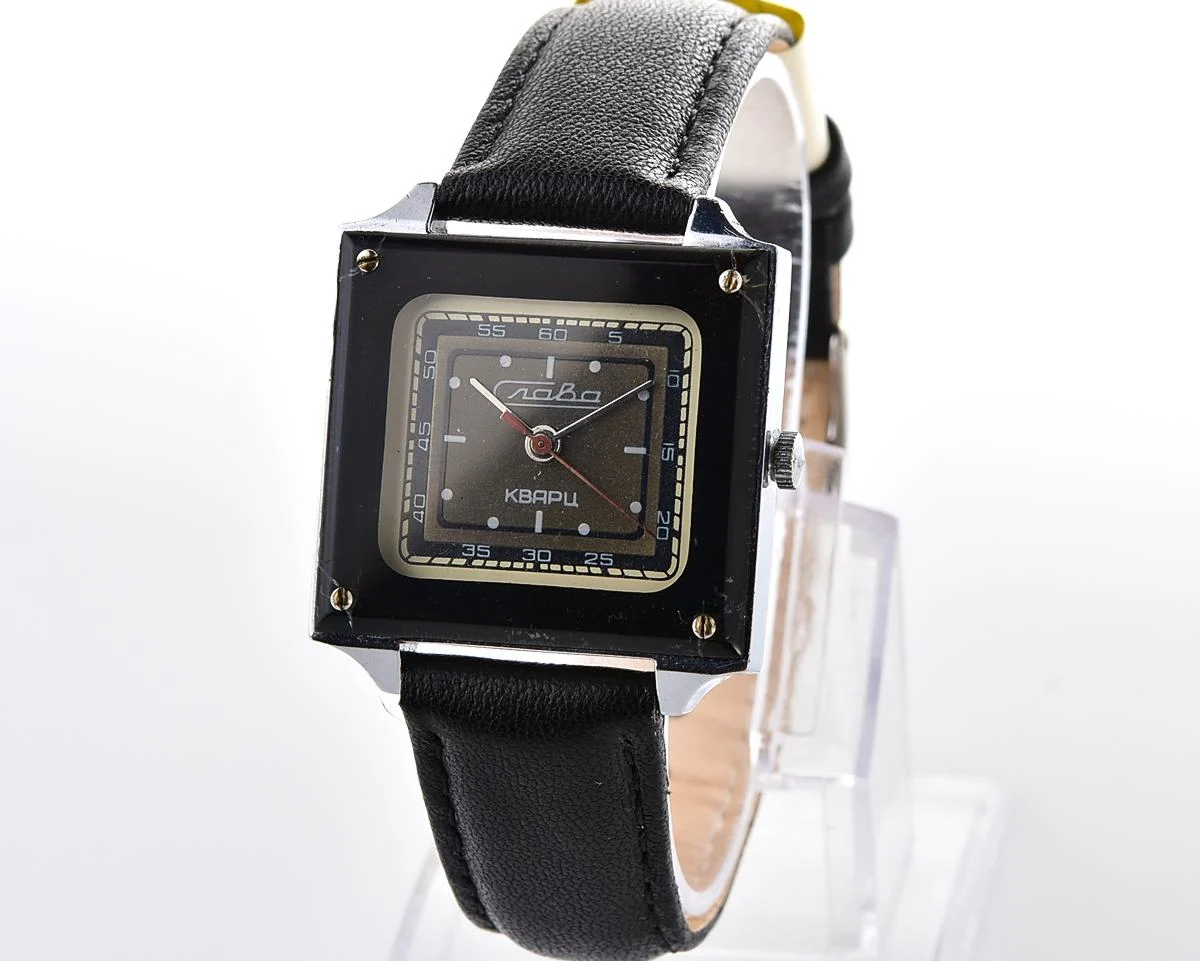 Soviet Slava with quartz movement in unusual square body