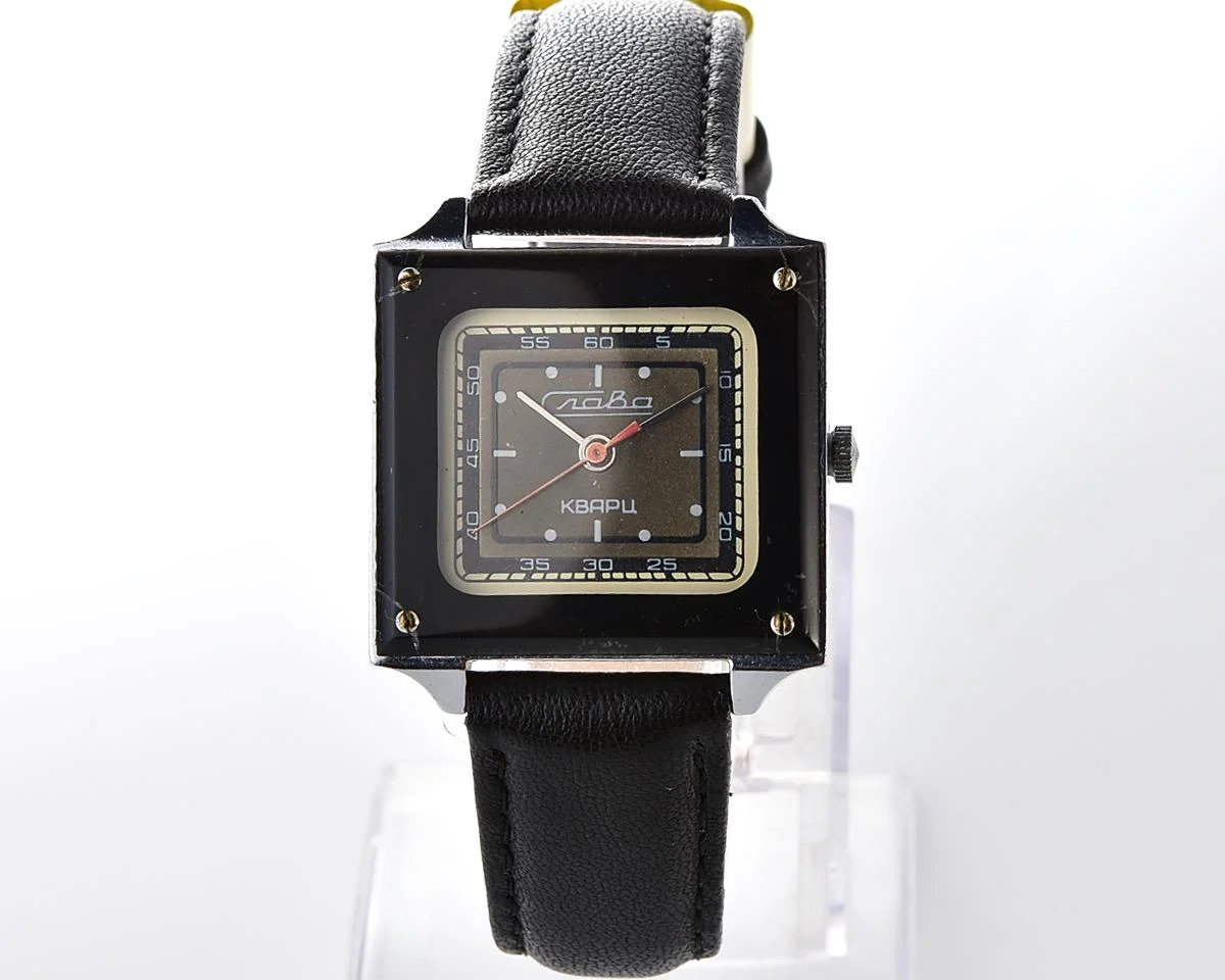Soviet Slava with quartz movement in unusual square body