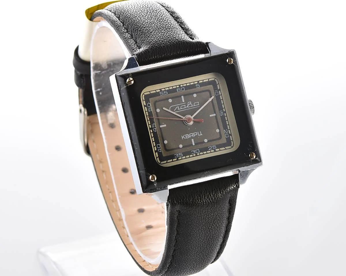 Soviet Slava with quartz movement in unusual square body