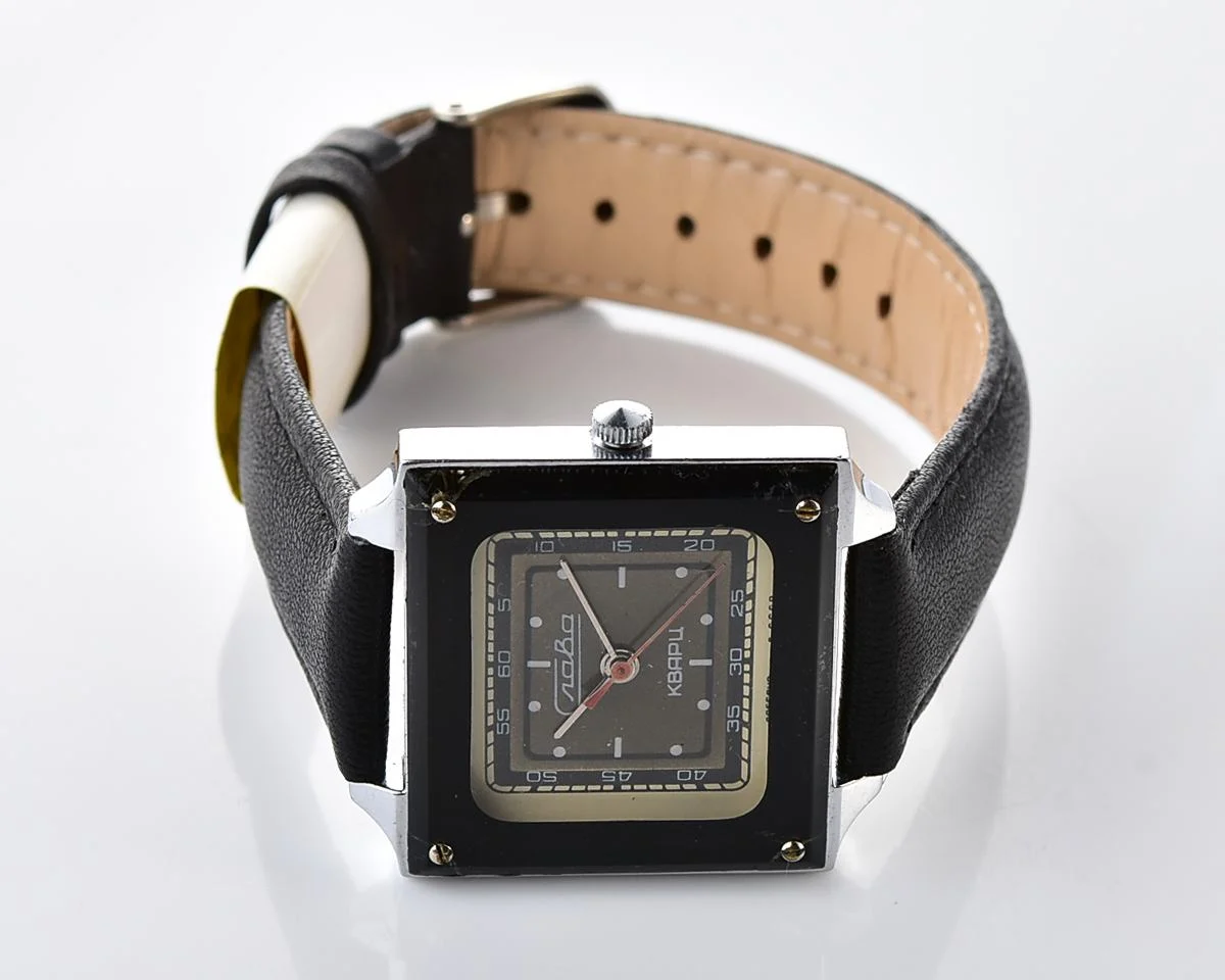 Soviet Slava with quartz movement in unusual square body
