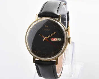 Soviet Slava gold plated mechanical wristwatch with Zodiak signs on the dial