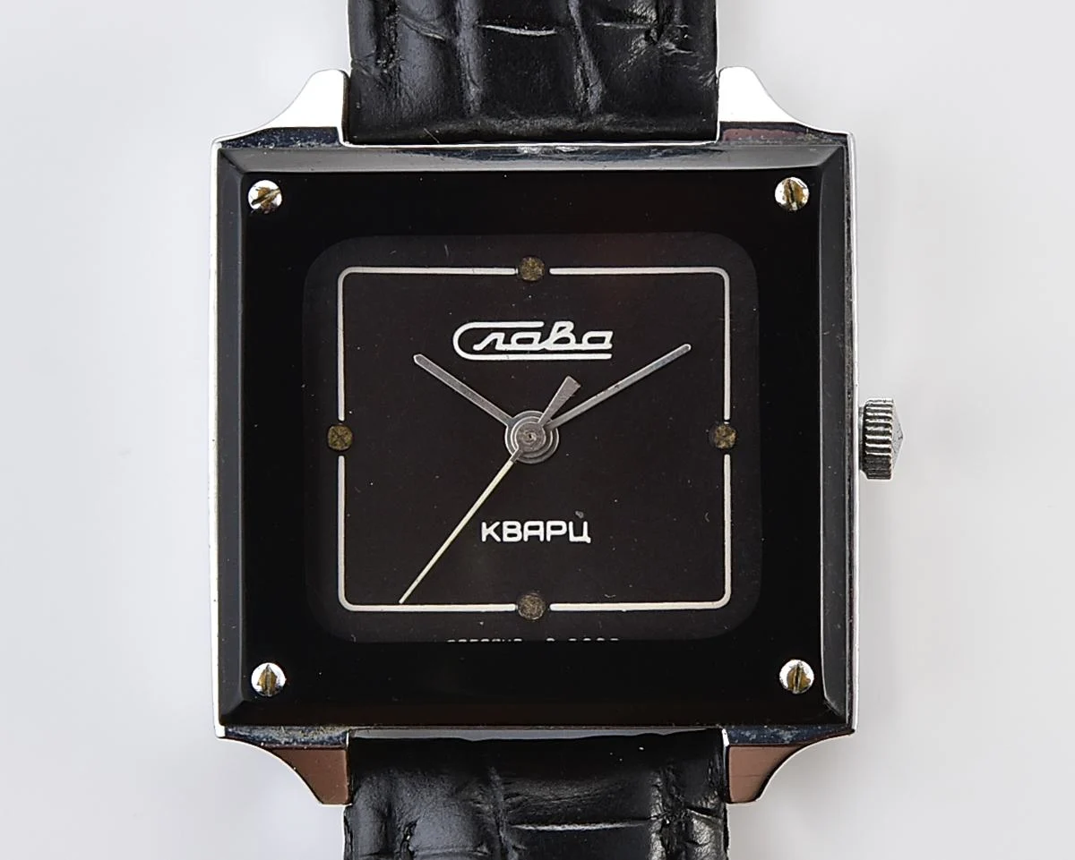 Automatic soviet SLAVA with quartz movement in unusual square body