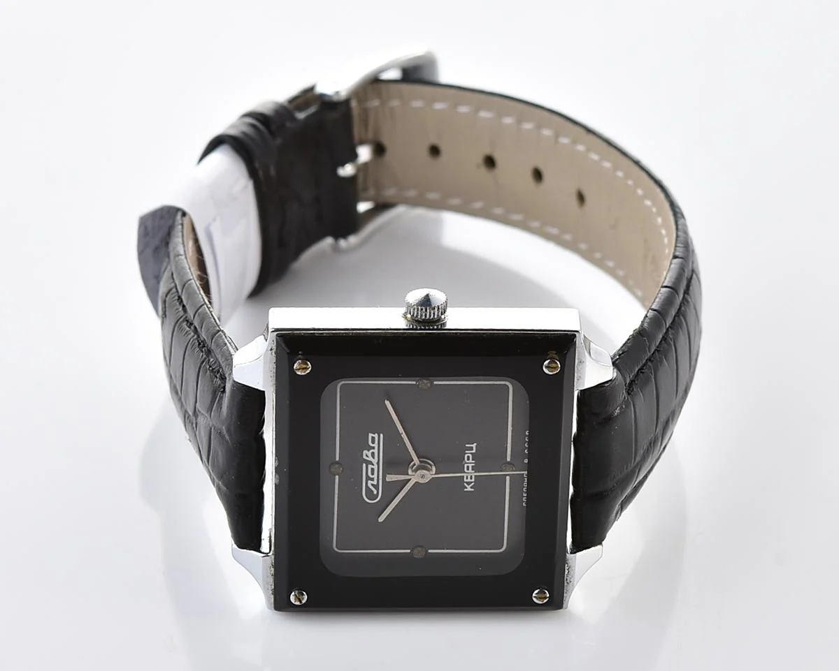 Automatic soviet SLAVA with quartz movement in unusual square body
