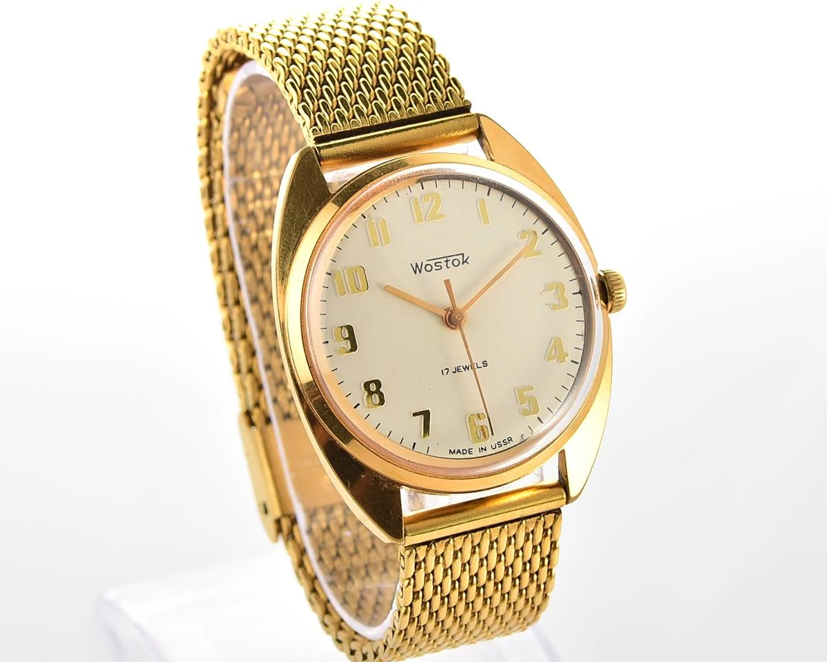 Excellent soviet gold-plated Vostok (Wostok) mechanical watch