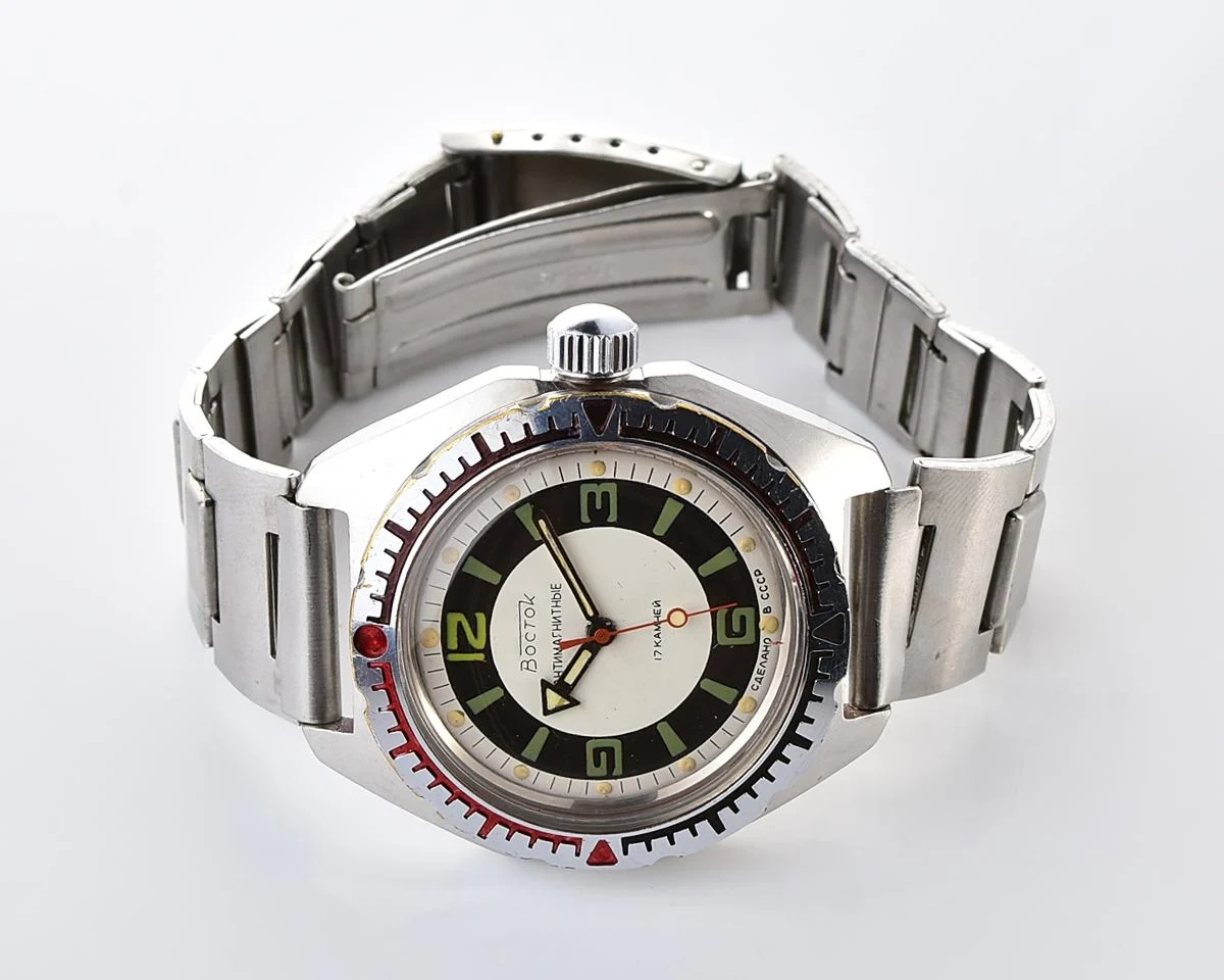 Vostok Amphibia mechanical watch with black bezel!