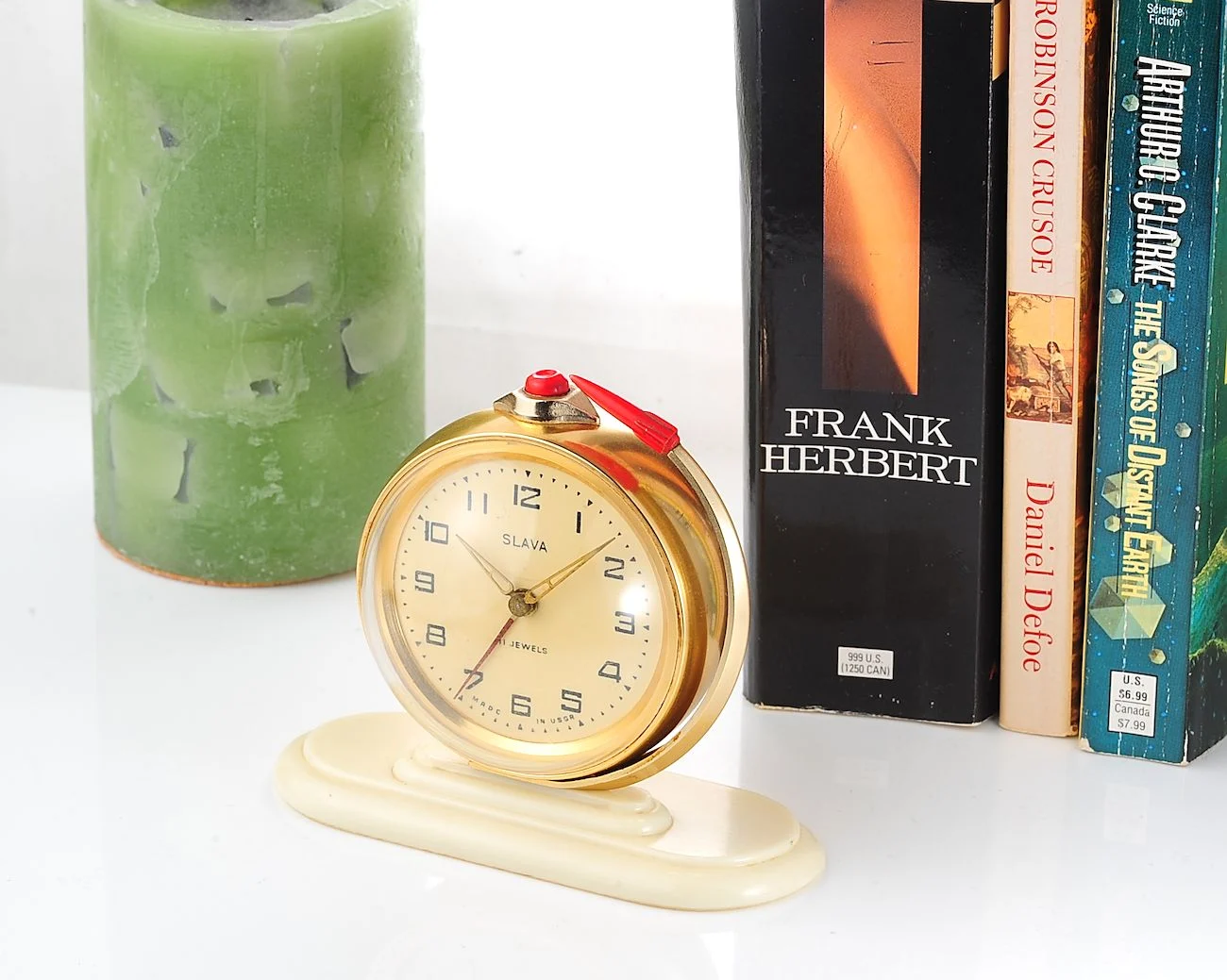 Vintage Soviet Slava-Globe mechanical alarm clock