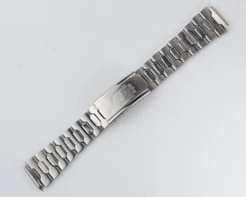 Vintage Soviet stainless steel 18mm watch bracelet with "Zhytomir(city) 1100 years" on the buckle