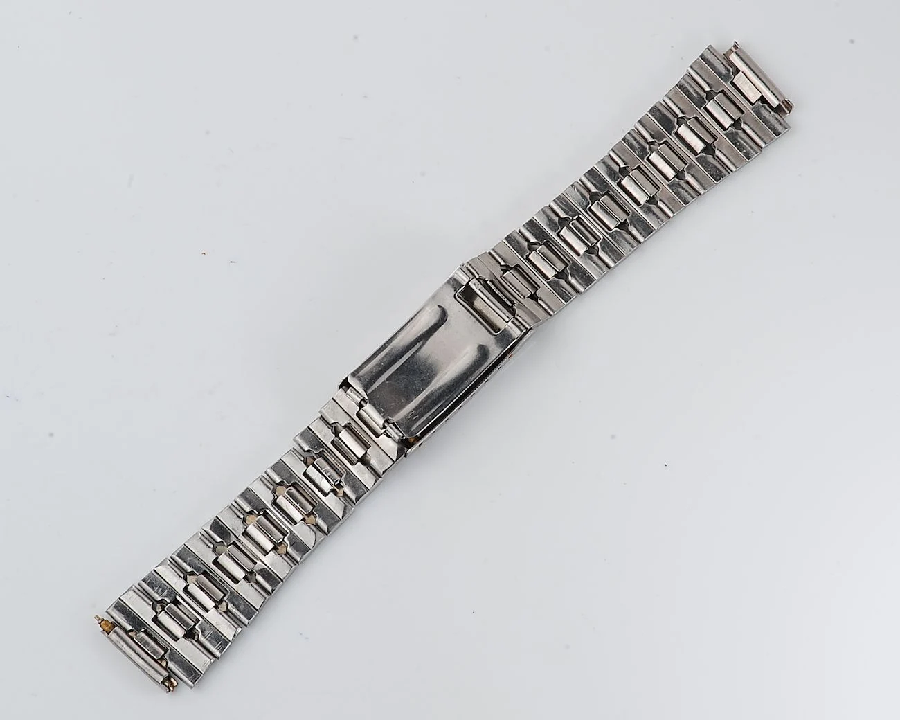 Vintage Soviet stainless steel 18mm watch bracelet with "Zhytomir(city) 1100 years" on the buckle