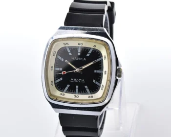 Vintage Chaika black dial Soviet quartz watch