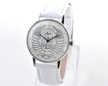 Vintage Soviet Luch quartz watch with USSR coat of arms on the dial