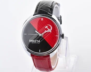 Black & Red vintage mechanical Raketa watch