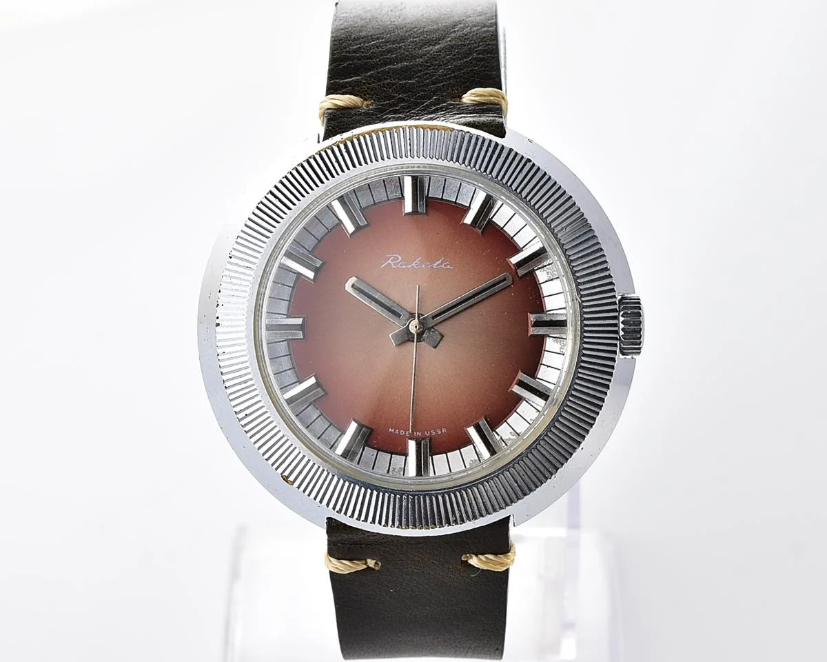 Vintage Soviet Raketa - Brown Gradient Dial with Fluted Bezel, Cal. 2609.HA - Image 2