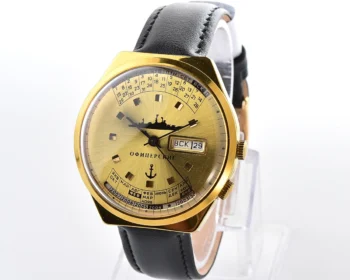 Soviet Officer's Raketa gold-plated perpetual calendar mechanical watch