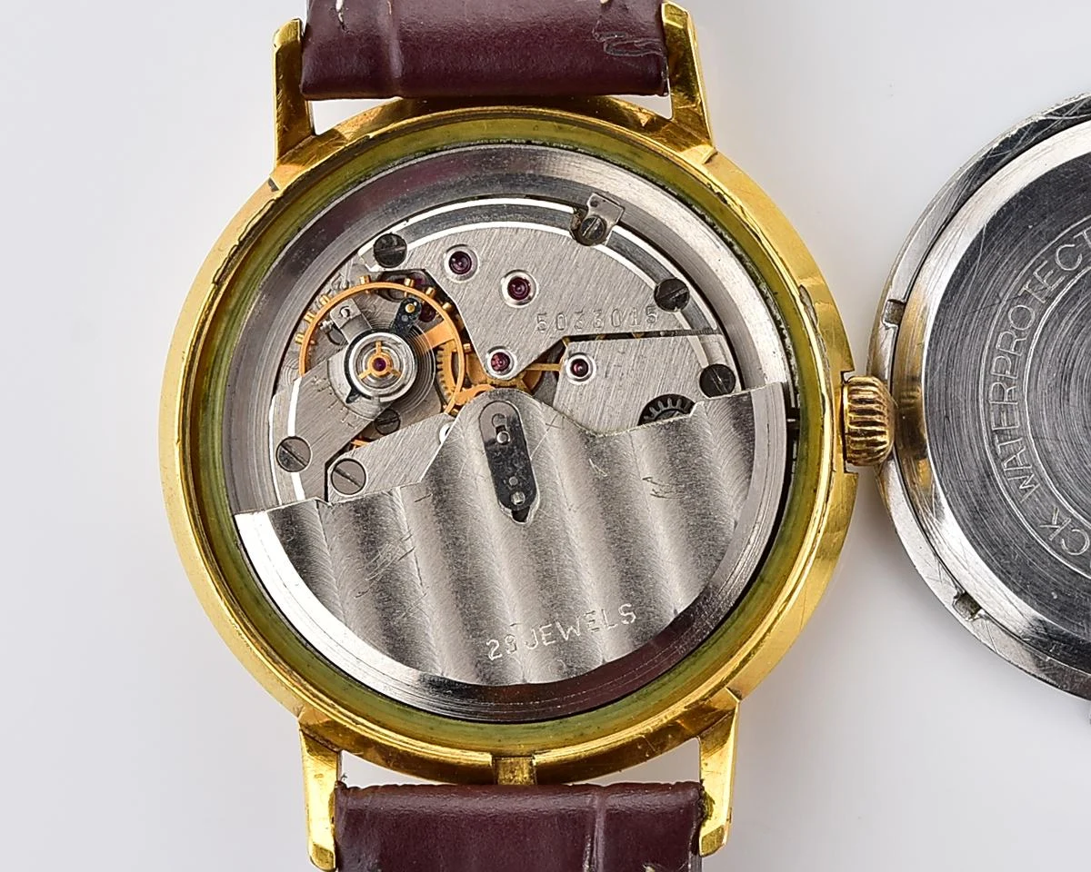 Vintage Soviet gold-plated mechanical Sekonda (Poljot De Luxe) with automatic self-winding movement