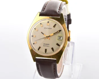 Vintage Soviet SEKONDA automatic gold-plated mechanical wristwatch