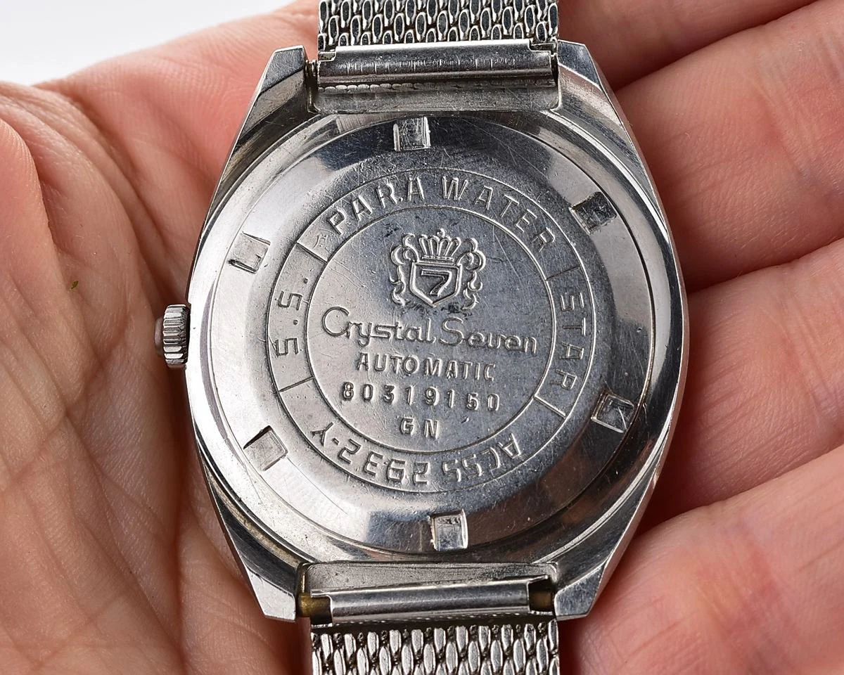 Vintage Citizen Crystal Seven Custom 27-Jewel Automatic with Matte Black & Blue Sport Dial from March 1968