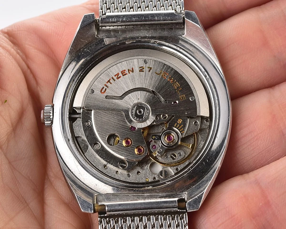 Vintage Citizen Crystal Seven Custom 27-Jewel Automatic with Matte Black & Blue Sport Dial from March 1968