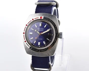 Soviet Vostok Amphibia watch, stainless steel tonneau case