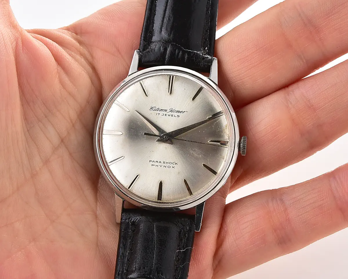 Vintage Citizen Homer – Silver Sunburst Manual-Wind mechanical