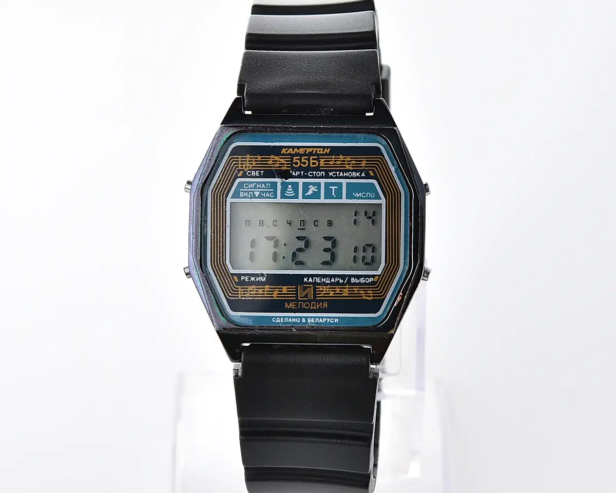 Digital vintage USSR wristwatch Electronika 55B with two melodies + intermittent signal