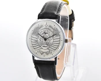 Vintage Soviet Luch quartz watch with USSR coat of arms on the dial