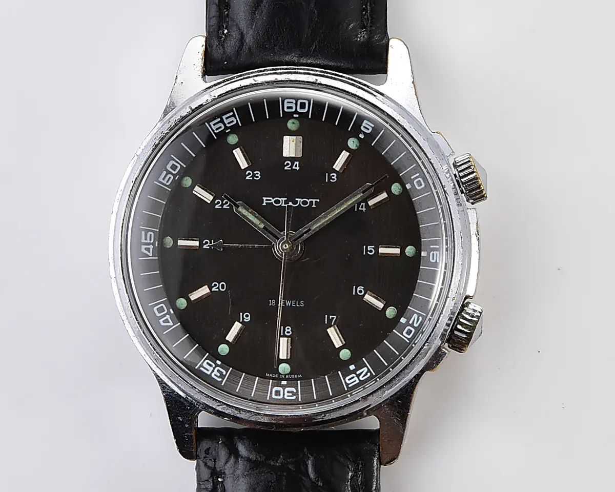 Excellent Poljot "cricket" mechanical wristwatch with alarm function!