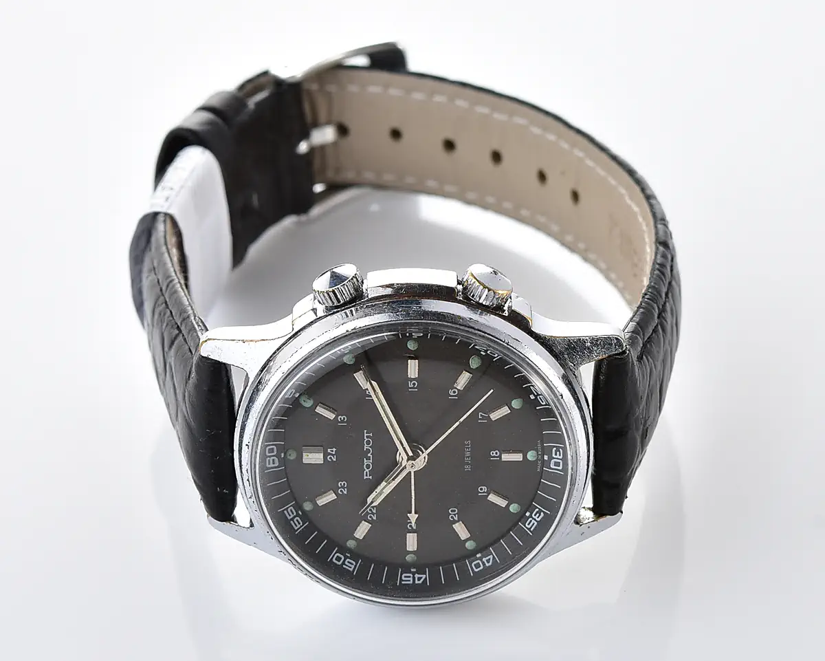Excellent Poljot "cricket" mechanical wristwatch with alarm function!