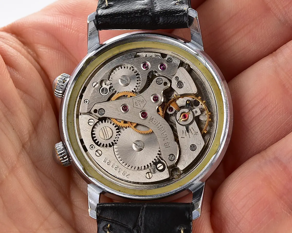 Vintage Soviet mechanical watch Poljot with silver dial & alarm function