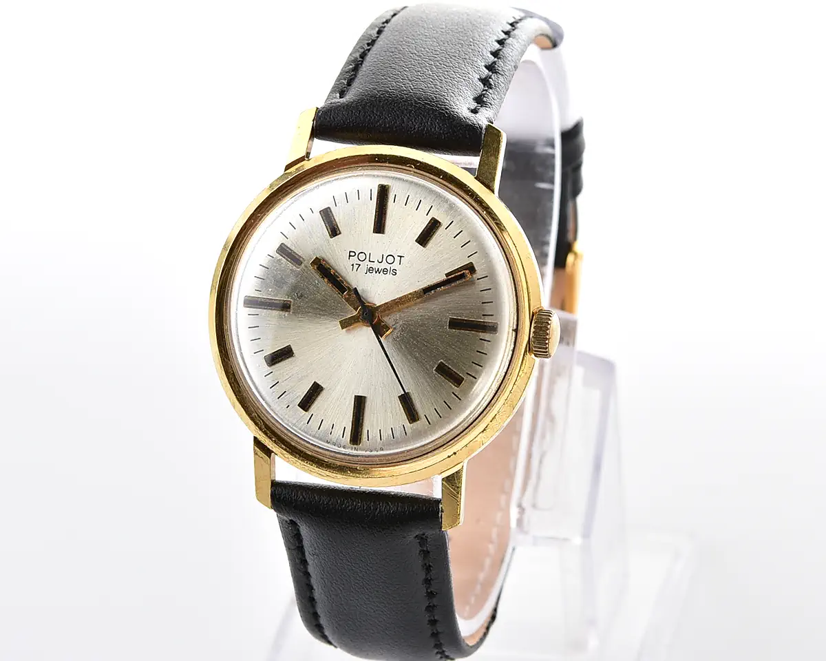 Excellent Soviet Poljot vintage gold-plated mechanical watch