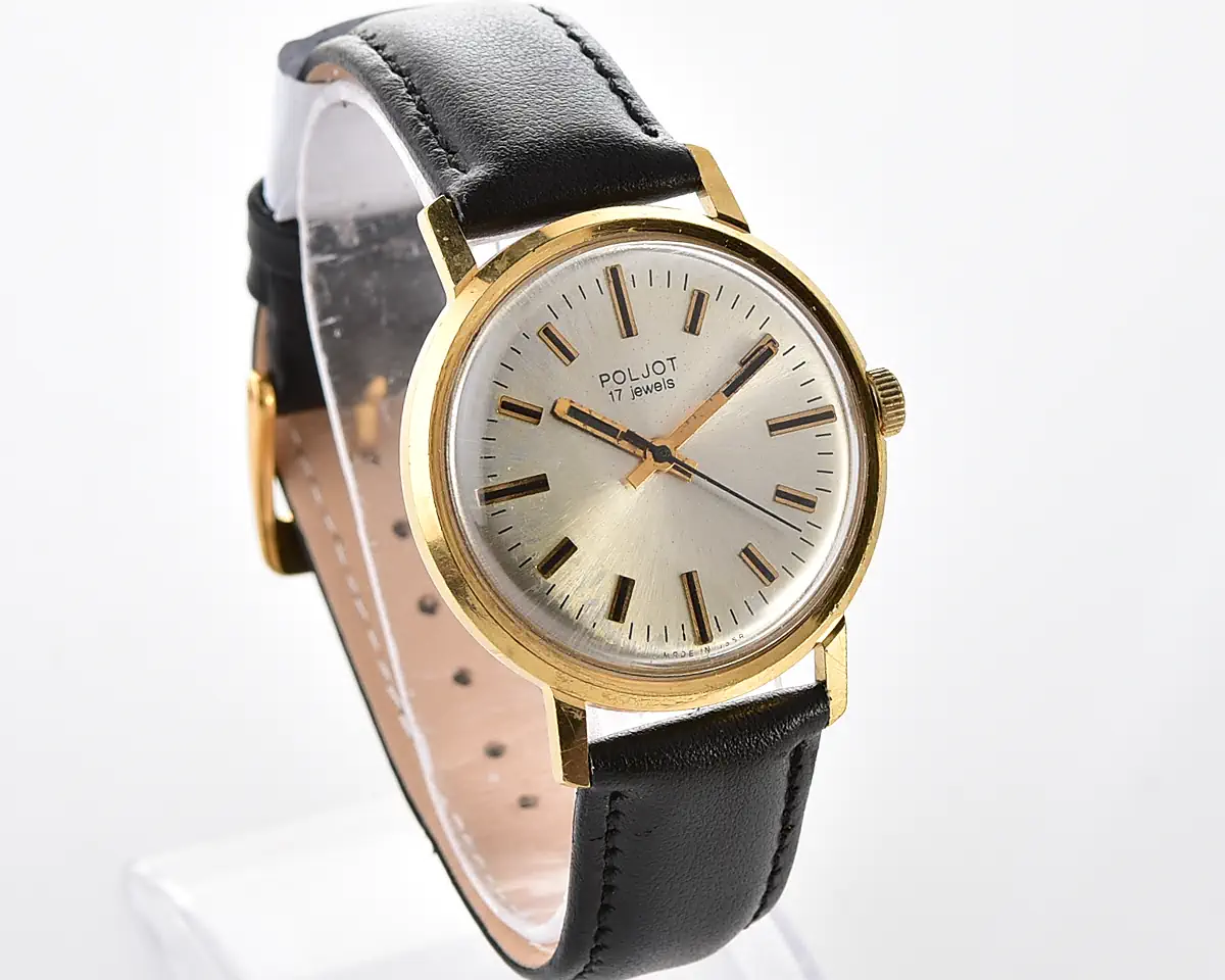 Excellent Soviet Poljot vintage gold-plated mechanical watch
