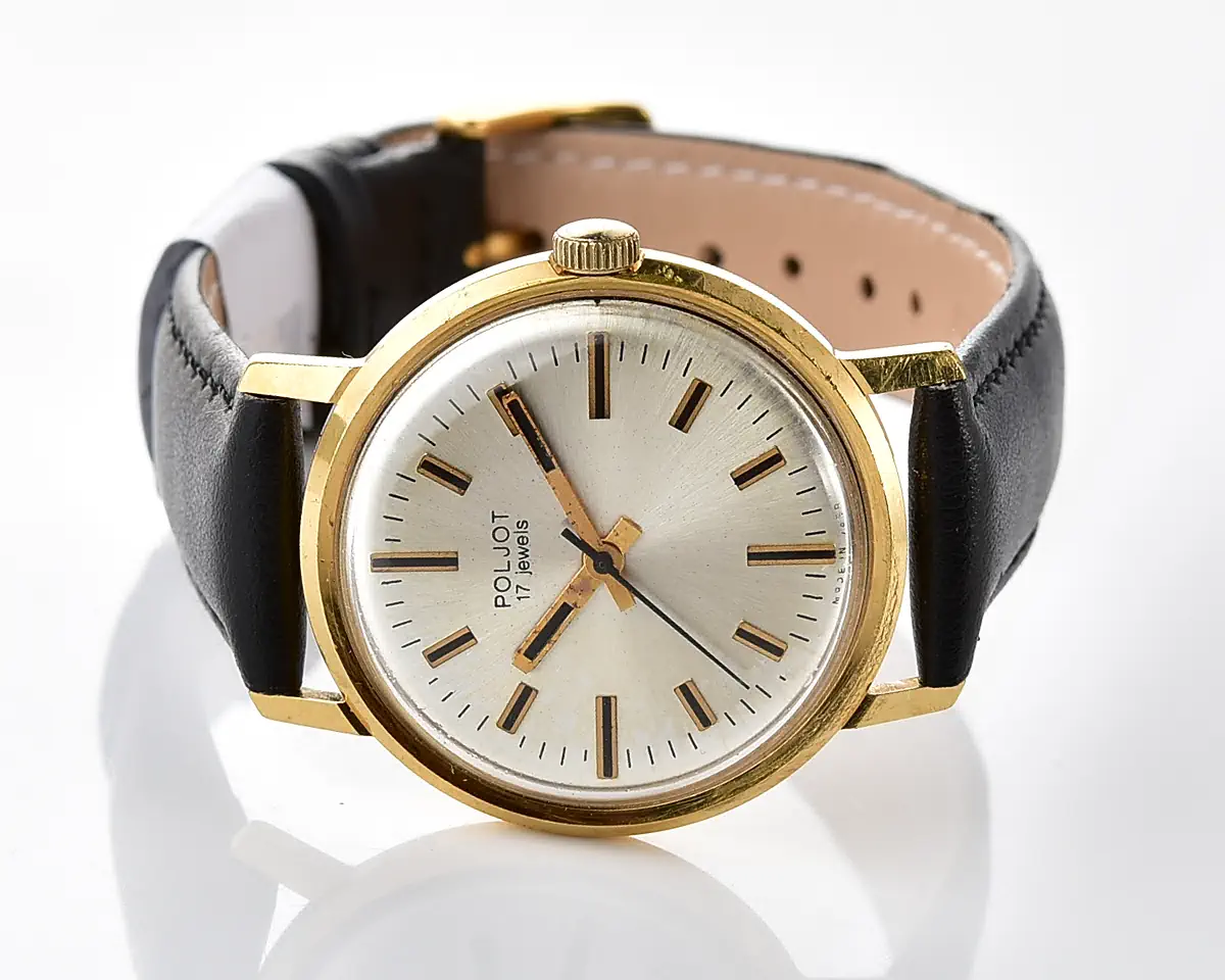 Excellent Soviet Poljot vintage gold-plated mechanical watch