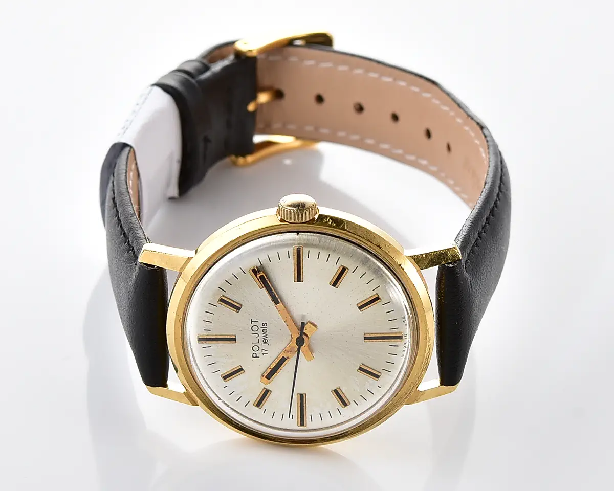 Excellent Soviet Poljot vintage gold-plated mechanical watch